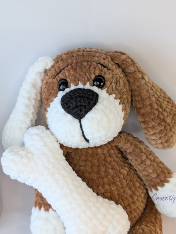 Catelus de plus crosetat - Teddy - jucarie crosetata handmade, Crosetiq
