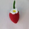 Breloc Capsuna - breloc crosetat handmade, Crosetiq