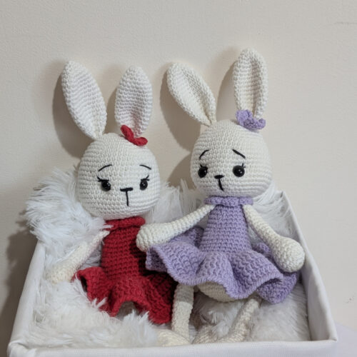 Iepuras balerina crosetat - jucarie crosetata handmade, Crosetiq