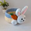 Cosulet crosetat - model iepuras - decoratiune crosetata handmade pentru Paste, Crosetiq