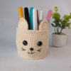 Coșuleț croșetat – model pisicuță - produs handmade Crosetiq