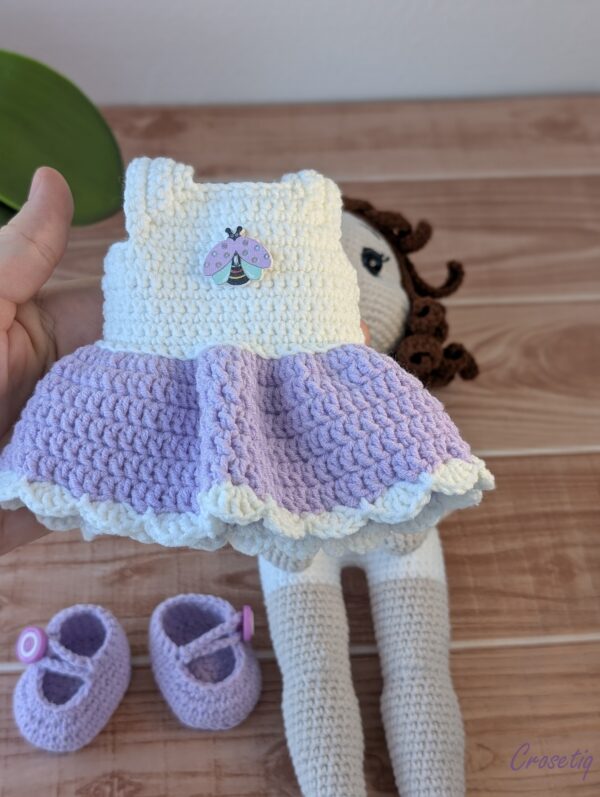 Papușă croșetată Amelia - jucarie crosetata handmade, Crosetiq