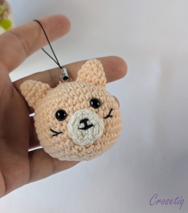 Breloc croșetat pisicuță - breloc crosetat handmade, Crosetiq
