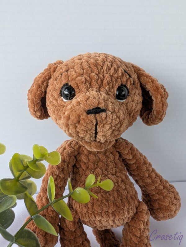 Cătel croșetat Bruno - jucarie crosetata handmade, Crosetiq