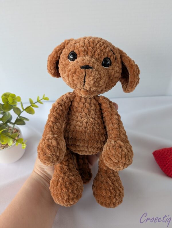 Cătel croșetat Bruno - jucarie crosetata handmade, Crosetiq