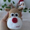 Set globulețe - Moș Crăciun și Rudolf Set globulețe - Moș Crăciun și Rudolf - produs handmade Crosetiq