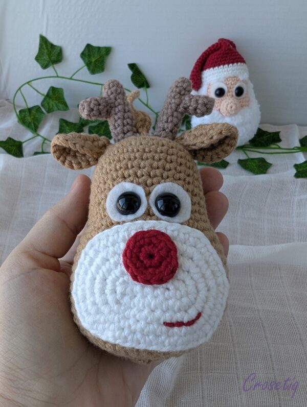 Set globulețe - Moș Crăciun și Rudolf Set globulețe - Moș Crăciun și Rudolf - produs handmade Crosetiq