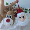 Set globulețe - Moș Crăciun și Rudolf Set globulețe - Moș Crăciun și Rudolf - produs handmade Crosetiq